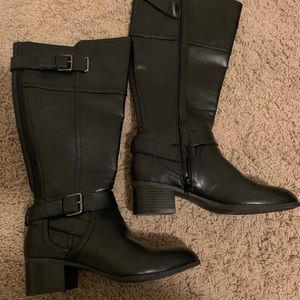 Black Leather Tall Boots